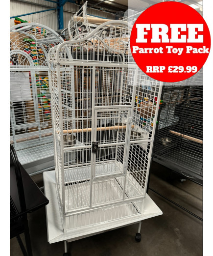 Parrot-Supplies Oakland Open Top Parrot Cage White Parrot-Supplies Oakland Open Top Parrot Cage White